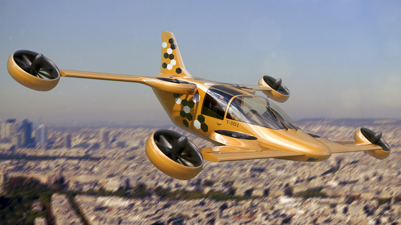 Mini-Bee Air Taxi hybrid-electric VTOL air taxi concept design aircraft Mini-Bee Air Taxi hybrid-electric VTOL air taxi concept design aircraft
